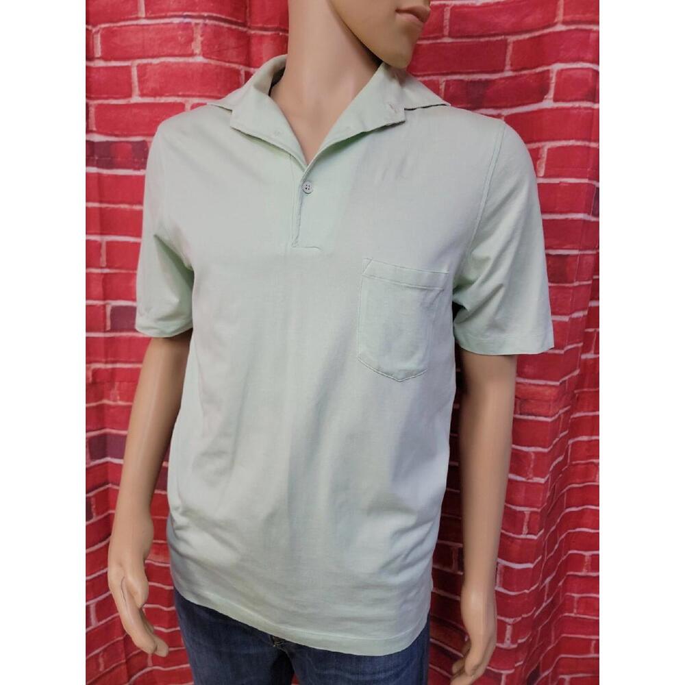 Gran Sasso Men's Green Polo Shirt Size 50 (L) 100% Cotton With Pocket #WM1
